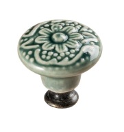KRÁSNY ZELENÝ PORCELÁN Nábytkový gombík 34mm