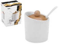 BIELA ​​PORCELÁNOVÁ CUKORIČKA s lyžičkou BONA RAVI cukornička a nádoba