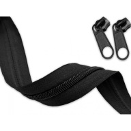 Špirálová páska na zips 8mm - 5mb 10 zipsov Čierna