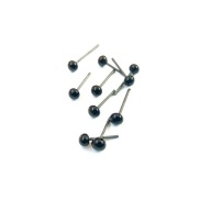 Sklenené oči, čierne, 4mm, 10 ks