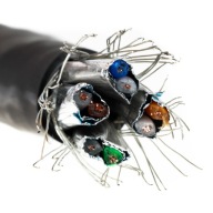 Telegartner krútený pár Ethernet kábel čierny CAT/7 S/FTP 1m
