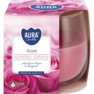 Vonná sviečka BISPOL Aura 24H ROSE v skle