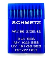 Overlockové ihly B27 SCHMETZ 80 SES priemyselné overlocky Juki v tvare gule