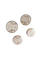 Nôžkový gombík s erbom, bielo-zlatý, 21 mm (6 ks)