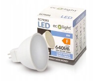 LED žiarovka do svetlometov MR16 závit 8W=60W 12V studená silná pre držiaky lámp