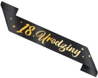 18th Birthday 18th Birthday Sashe, Black and Gold