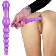 Gélové análne perličky, obojstranné vaginálne dildo pre vagínu a konečník 2v1