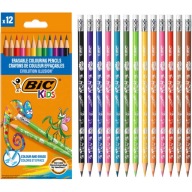 CERÚŽKOVÉ PARAELKY S GUMAČOU BIC KIDS EVOLUTION ILLUSION 12 KS. MIX FARIEB