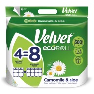 Toaletný papier Velvet EcoROLL Harmanček Aloe 4 rolky