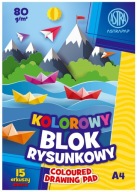 Farebný blok na kreslenie A4 15 listov 80g/m ASTRAPAP