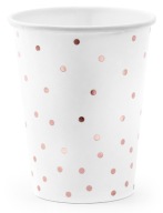 Biele poháre s bodkami Narodeninové 260 ml 6 ks.