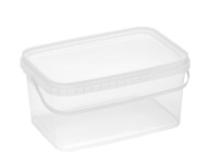 VEDRO, TRANSPARENTNÉ, obdĺžnikové vedierko, 2,5L, POTRAVINOVÝ CERTIFIKÁT, veko