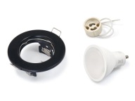 SET ČIERNE HALOGÉNOVÉ SVIETIDLÁ + LED 7W + GU10