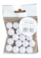 Perly, perly, korálky, korálky s dierkou, 16 mm, 50 gramov, perlička, BIELA