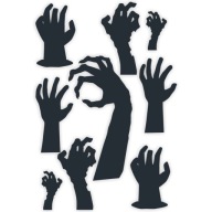 HALLOWEEN fólie NÁLEPKY čierna HAND pazúr HAND