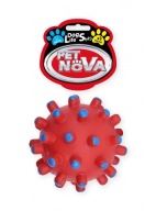 Lopta na ježka Pet Nova s ​​výstupkami, 11 cm, červená