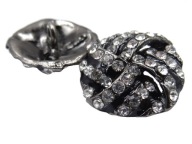 19mm Ozdobné gombíky 1ks STRIEBORNÉ zirkóny SILVER OZ54 3975