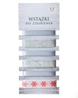 Ozdobné vianočné stuhy 1,5 m x 6 ks