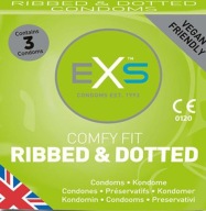 EXS Extreme 3v1 rebrované kondómy 3ks.