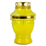 Sviečka sypaná 18 cm žltá DP26sL sklenená sypaná sviečka s uzáverom
