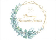 Prijímanie Plagát Nápis PRVÉ SVÄTÉ PRIJÍMANIE Eukalyptus Boho 60x42cm