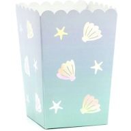 Krabičky na pukance, sladkosti, NARWAL, lupienky z morskej panny, narodeninové SHELLS, 6 ks