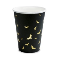 HALLOWEEN papierové poháre čierne s BATS 220 ml 6 ks
