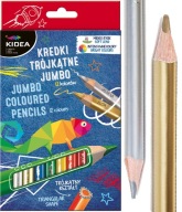 Trojuholníkové pastelky hrubé, 12 farieb, KIDEA JUMBO