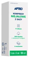 NESTERILNÉ GÁZOVÉ KOMPRESY 5x5cm Apteo 100 ks.