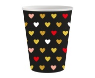 Papierové poháre na Valentínske srdiečka 250ml 6 ks
