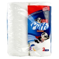 Papierové utierky Biele celulózové 2w mäkké, bezprašné Puffi DUO 2 rolky