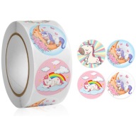 Jednorožec samolepky Unicorn Girl 4 vzory 2,5cm 50ks
