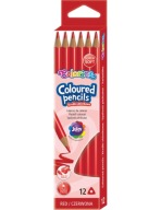 Trojuholníkové ceruzkové pastelky, 12 ks, Colorino Red