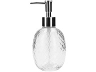 GLASS Zásobník na mydlo/prostriedok na umývanie riadu 18 x 8 cm, 250 ml - STRIEBORNÝ
