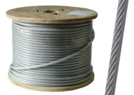 1m lano Oceľové lano v PVC plášti, 8mm väzba, 6x19+FC, pozinkované, pozinkované