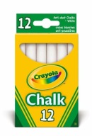 CHALK Bezprašná, biela (12 ks) CRAYOLA
