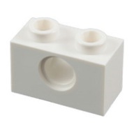Lego Tehla 1x2 s otvormi 1ks Biela 3700 370001 N