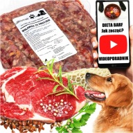 Surové mrazené mäso pre psov, mokré hovädzie a bachorový proteín BARF 1kg