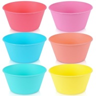6x opakovane použiteľné PLASTOVÉ misky, súprava turistických piknikových misiek, 400 ml