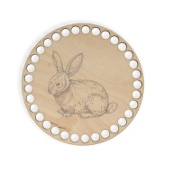 BSZ729-E Podstavec košíka - gravírovanie, kruh 15 cm - králik