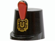 LEGO Shako Shako Hat Black emblém Pirátski vojaci tlač 2545pb01