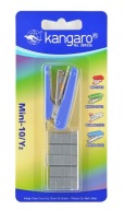 Zošívačka KANGARO Mini-10/Y2 + sponky, sponky do 10 listov, blister, modrá