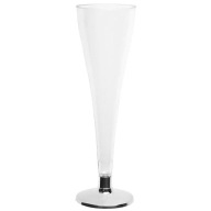 Plastové strieborné poháre na šampanské, 120 ml