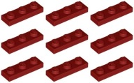 LEGO PLATE 3623 1x3 tmavo červená (5g) 9 ks.