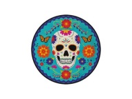Mexické halloweenske taniere s lebkou 23cm 8ks.