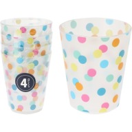 Sada 4 plastových KONFETTI pohárov 230ml