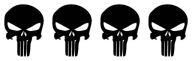 Nálepky PUNISHER 60x45mm 4 kusy Rôzne farby