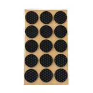 Protišmykové plstené podložky pod nábytok, stoličky, čierne, priemer 30mm, 15 ks