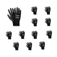 Pracovné rukavice PoliBlack 9/L, balenie 12 párov