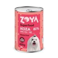 ZOYA SUPERFOOD - KOZA s banánom a divokou ružou - vlhké krmivo pre psov 400g